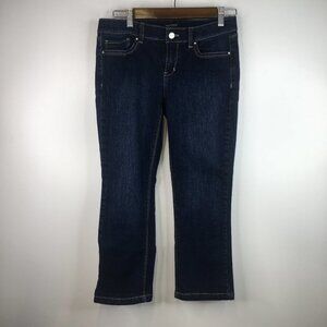 WHBM Noir Slim Crop Denim Shorts  Size 4